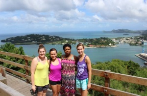 With our host mom overlooking Castries